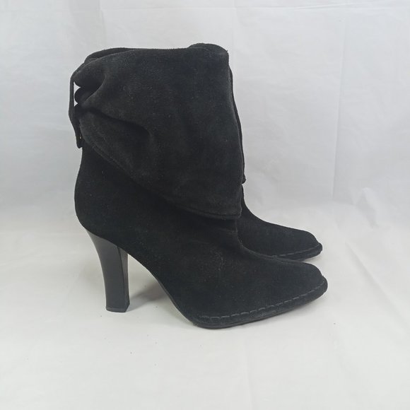 Hot In Hollywood Slouchy Boots Women Size 10 Black Convertible Suede - Picture 1 of 7
